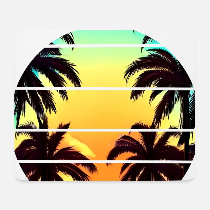 Plamen Sonnenuntergang Retro 90s - Mousepad (Querformat) - Weiß