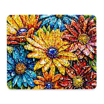 Calgary Bloom Symphony: Dew-Kissed Petals - Tapis de souris (format paysage) - blanc - Devant