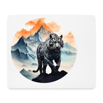 White tiger in the mountains - Mouse Pad (horizontal) - white - Front