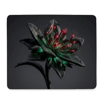 Fantasy 3D Black Crystal Flower with Glowing Red C - Mousepad (Querformat) - Weiß - Vorne