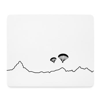 2 Paraglider über Bergkulisse - Mousepad (Querformat) - Weiß - Vorne
