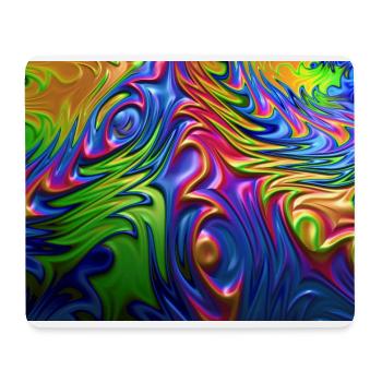 Fraktal Farben Muster Ornamente bunt psychedelisch - Mousepad (Querformat) - Weiß - Vorne