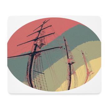 Ship through binoculars in maritime retro look - Mouse Pad (horizontal) - white - Front