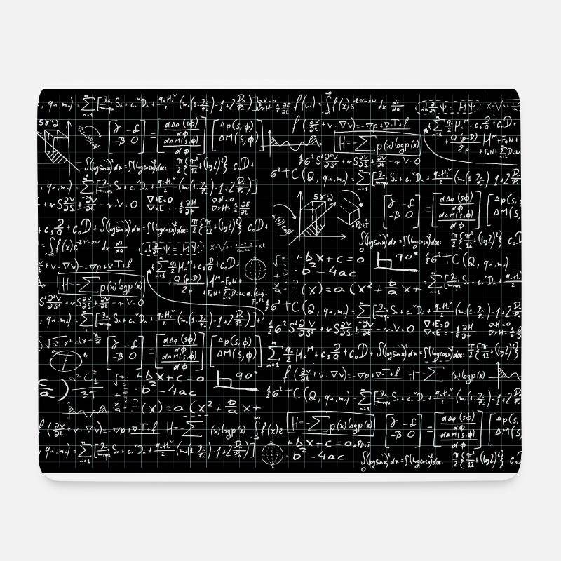 Mathematik Formeln Muster schwarzer Hintergrund - Mousepad (Querformat) - Weiß