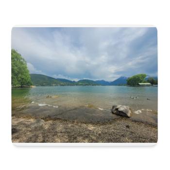 Die Ruhe am See genießen - Mousepad (Querformat) - Weiß - Vorne