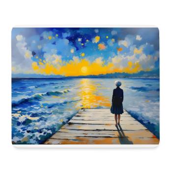 Mom on the Beach 4 - Mouse Pad (horizontal) - white - Front