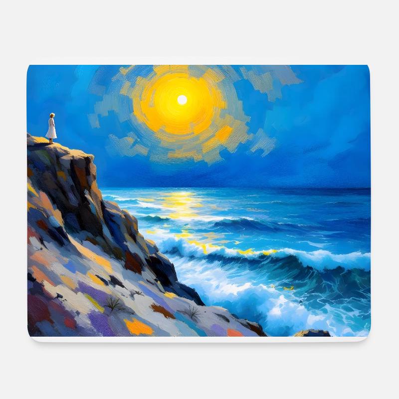 Mama am Strand 6 - Mousepad (Querformat) - Weiß