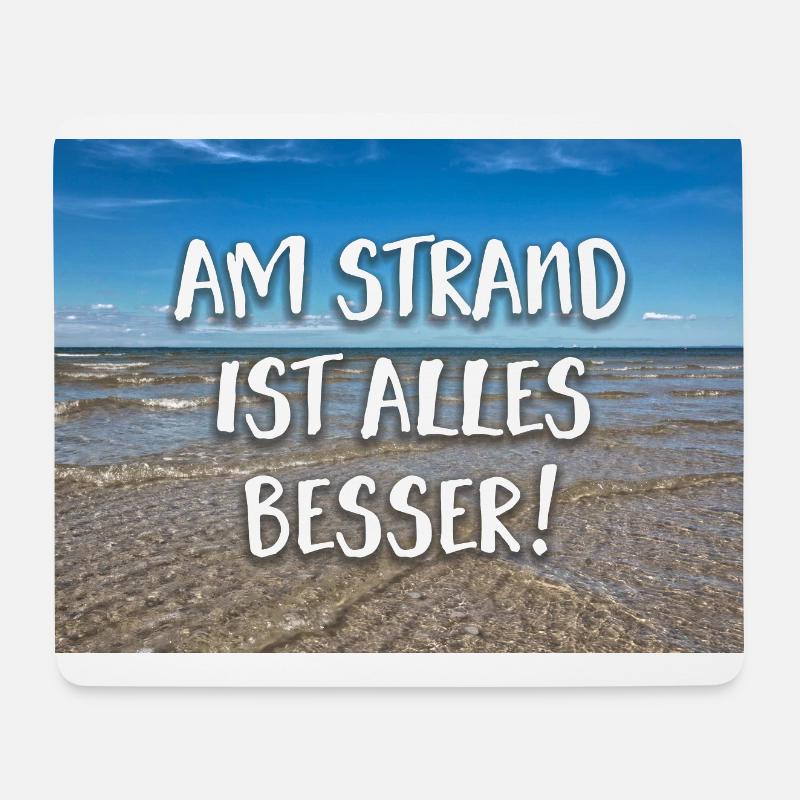 Am Strand ist alles besser - Mousepad (Querformat) - Weiß