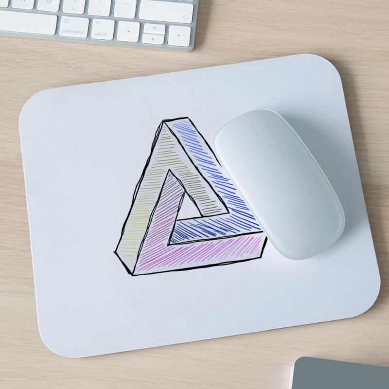 Penrose triangle impossible triangle as a comic Mouse Pad (horizontal)