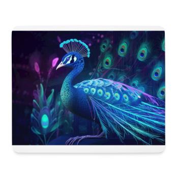 Neon Peacock - Mouse Pad (horizontal) - white - Front