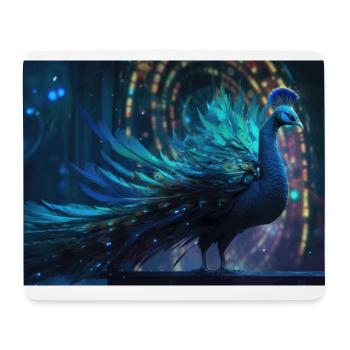 Holographic Peacock - Mouse Pad (horizontal) - white - Front