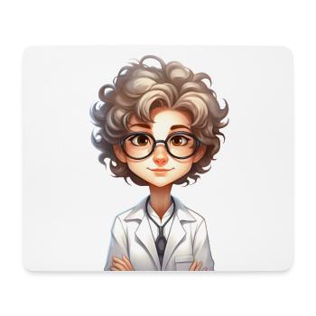 Portrait d’une jeune femme dans un style bande dessinée - Tapis de souris (format paysage) - blanc - Devant