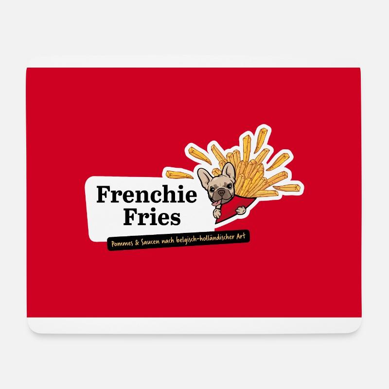Frenchie Fries rot - Mousepad (Querformat) - Weiß