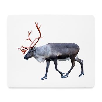 Mysteriöse Rentierhirsche mit großen Hörnern - Mousepad (Querformat) - Weiß - Vorne