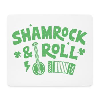 Shamrock and Roll Typografie St Patricks Day Grün - Mousepad (Querformat) - Weiß - Vorne
