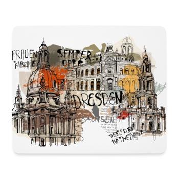 Collage de Saxe à Dresde - Tapis de souris (format paysage) - blanc - Devant