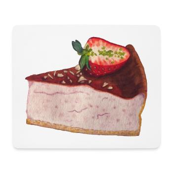 Gâteau aux fraises Cheesecake - Tapis de souris (format paysage) - blanc - Devant