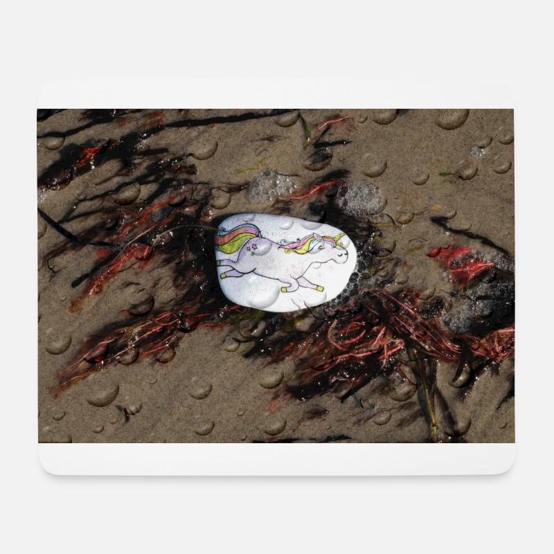 Einhorn umspült von Wasser - Mousepad (Querformat) - Weiß