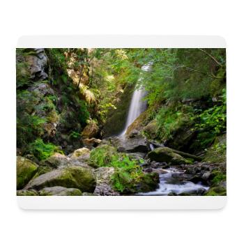 Wasserfall im Wald - Mousepad (Querformat) - Weiß - Vorne