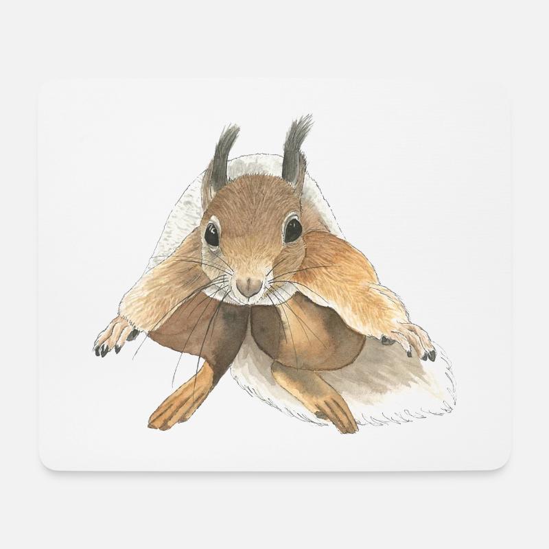 Eichhörnchen springen squirrel - Mousepad (Querformat) - Weiß