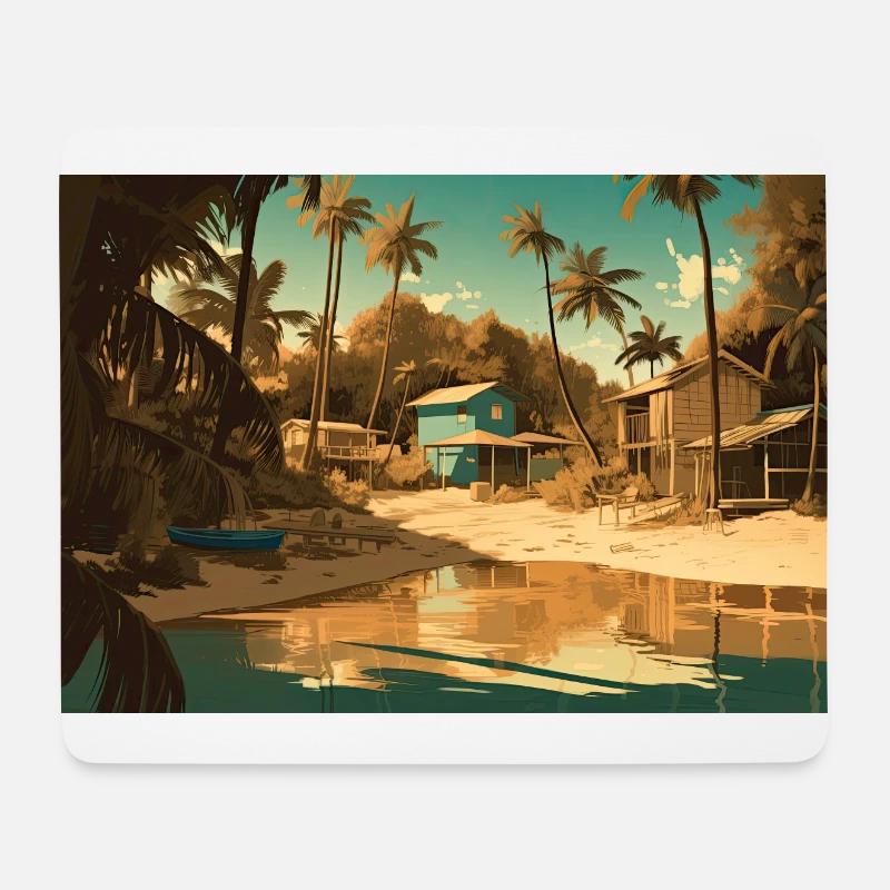Urlaub in der Südsee - Mousepad (Querformat) - Weiß