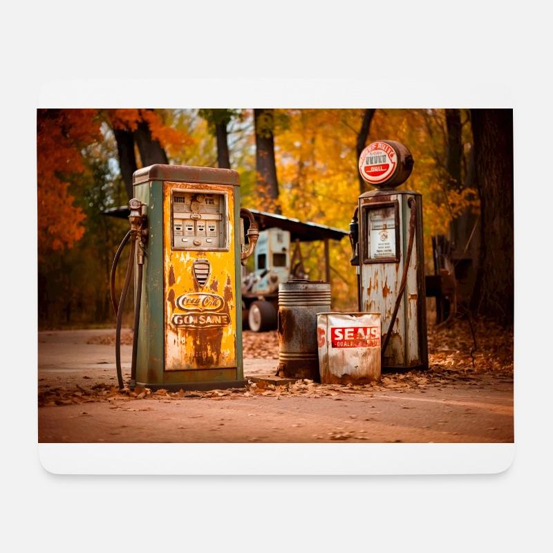 Old Gas Pumps - Mouse Pad (horizontal) - white