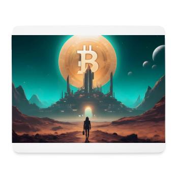 Bitcoin Crypto Space Alien Poster - Mouse Pad (horizontal) - white - Front