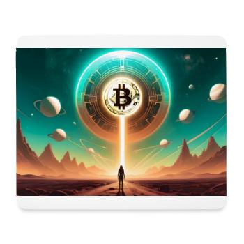 Bitcoin Crypto Space Alien Poster - Mouse Pad (horizontal) - white - Front