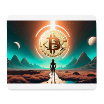 Bitcoin Crypto Space Alien Poster - Mouse Pad (horizontal) - white - Front
