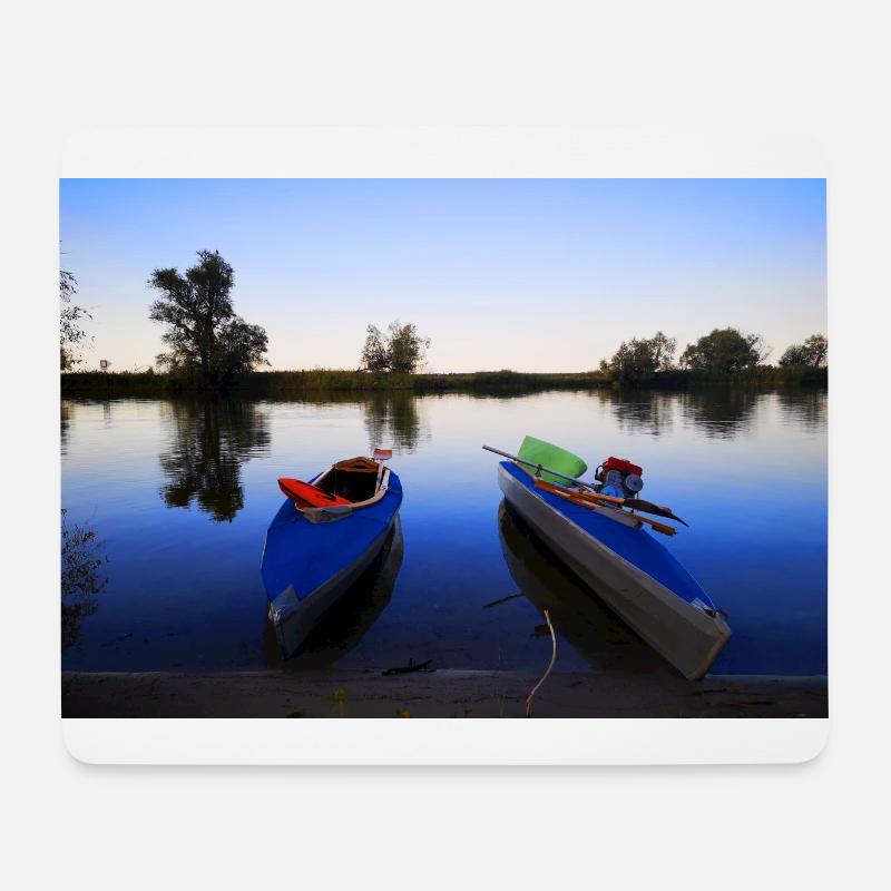 Faltboote - Mousepad (Querformat) - Weiß