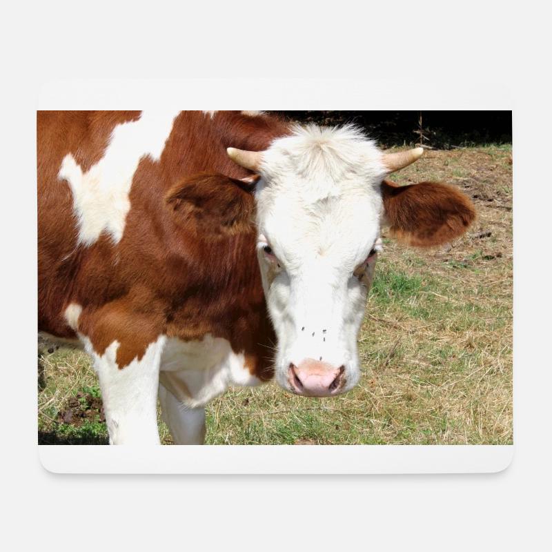 Kuh Poster - Mousepad (Querformat) - Weiß