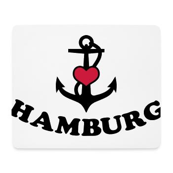 21 Hamburg Anker Herz 2c - Mousepad (Querformat) - Weiß - Vorne