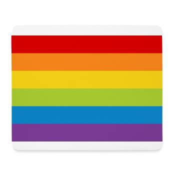 Affiche arc-en-drapeau drapeau LGBT arc-en-ciel - Tapis de souris (format paysage) - blanc - Devant