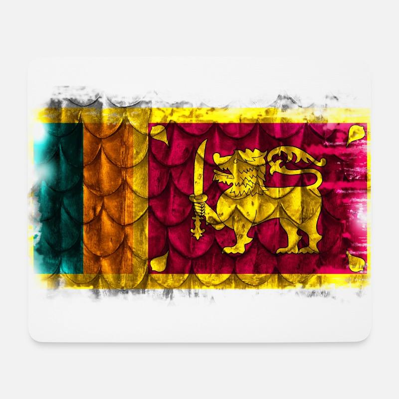 Sri Lanka Flagge mit Federn - Mousepad (Querformat) - Weiß