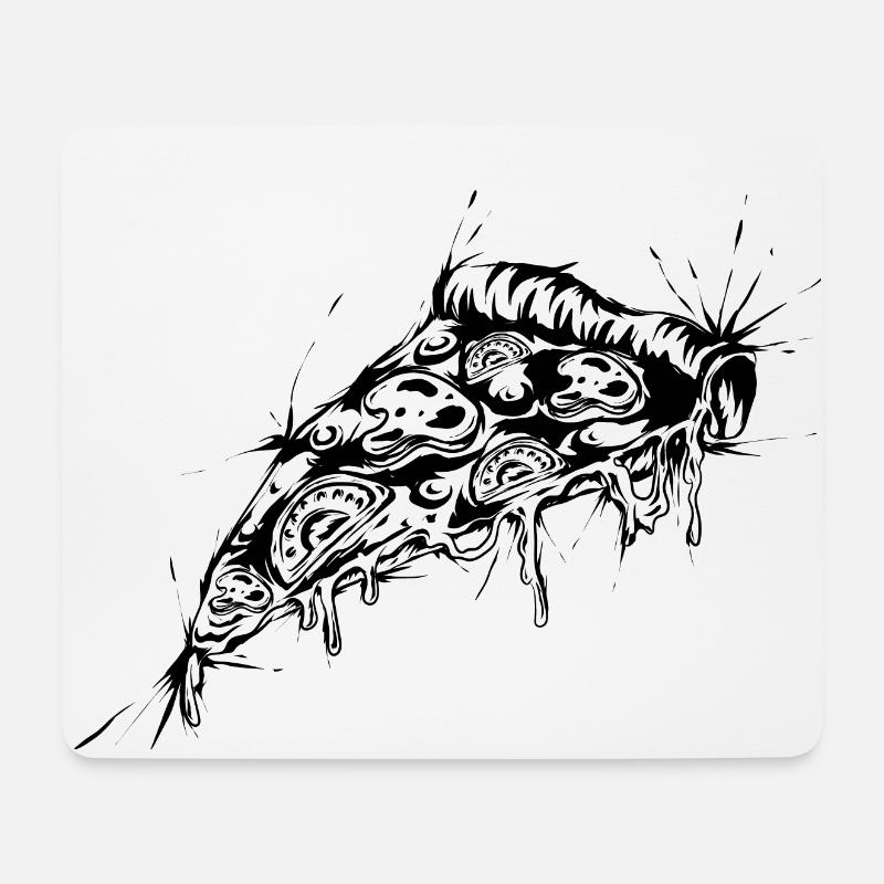Pizza - Mousepad (Querformat) - Weiß