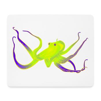 Néon Octopus - Tapis de souris (format paysage) - blanc - Devant