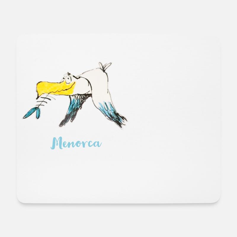 Lustige Menorca Moewe - Mousepad (Querformat) - Weiß