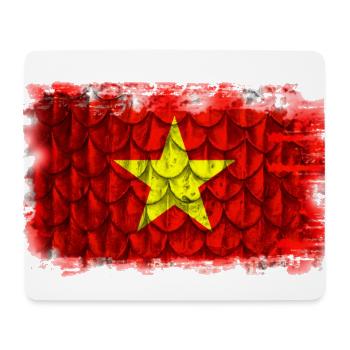 Drapeau du Vietnam avec des plumes - Tapis de souris (format paysage) - blanc - Devant