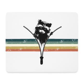 Süßer Waschbär - Retrostripes - Mousepad (Querformat) - Weiß - Vorne