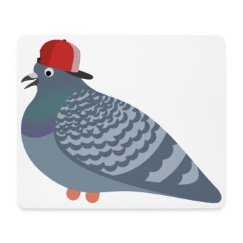 Cool Pigeon Friend - Mousepad (Querformat) - Weiß - Vorne
