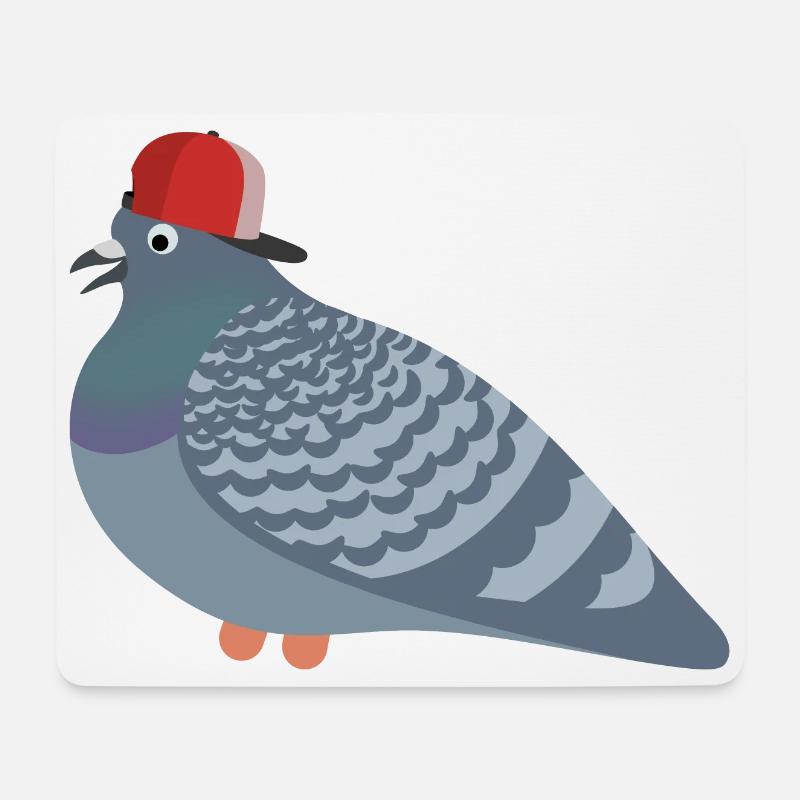 Cool Pigeon Friend - Mousepad (Querformat) - Weiß