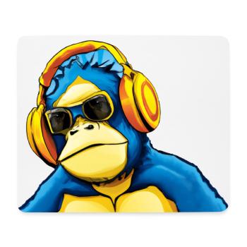 Monkey Dj - Tapis de souris (format paysage) - blanc - Devant