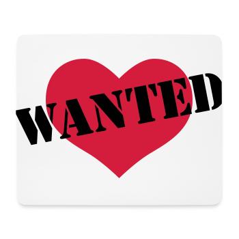 Coeur d'amour WANTED - Tapis de souris (format paysage) - blanc - Devant