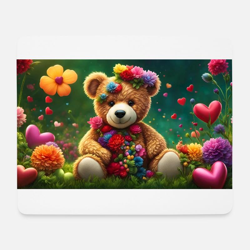 Teddy 2 - Mousepad (Querformat) - Weiß