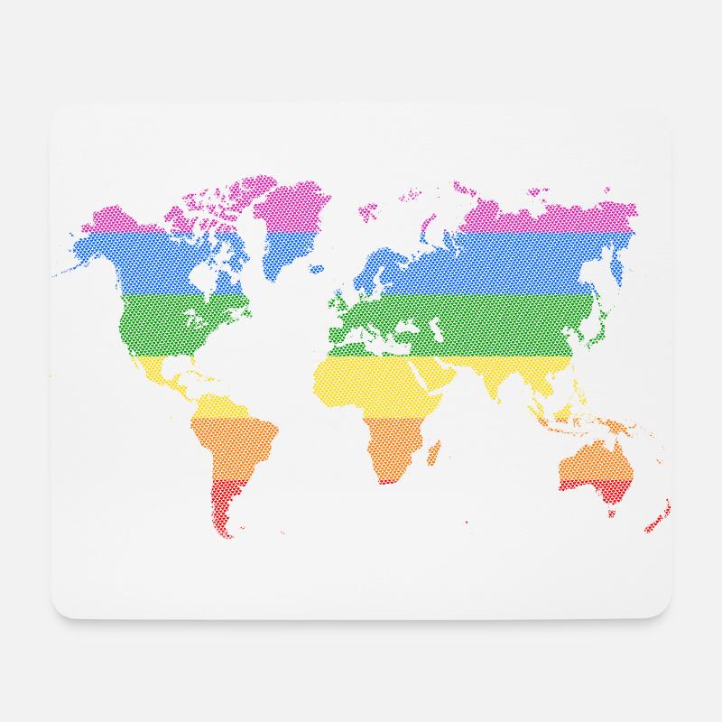 Gay Pride World - Mousepad (Querformat) - Weiß