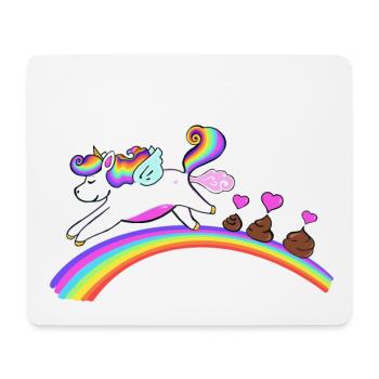 Einhorn - Regenbogen - Unicorn Poop - Mousepad (Querformat) - Weiß - Vorne