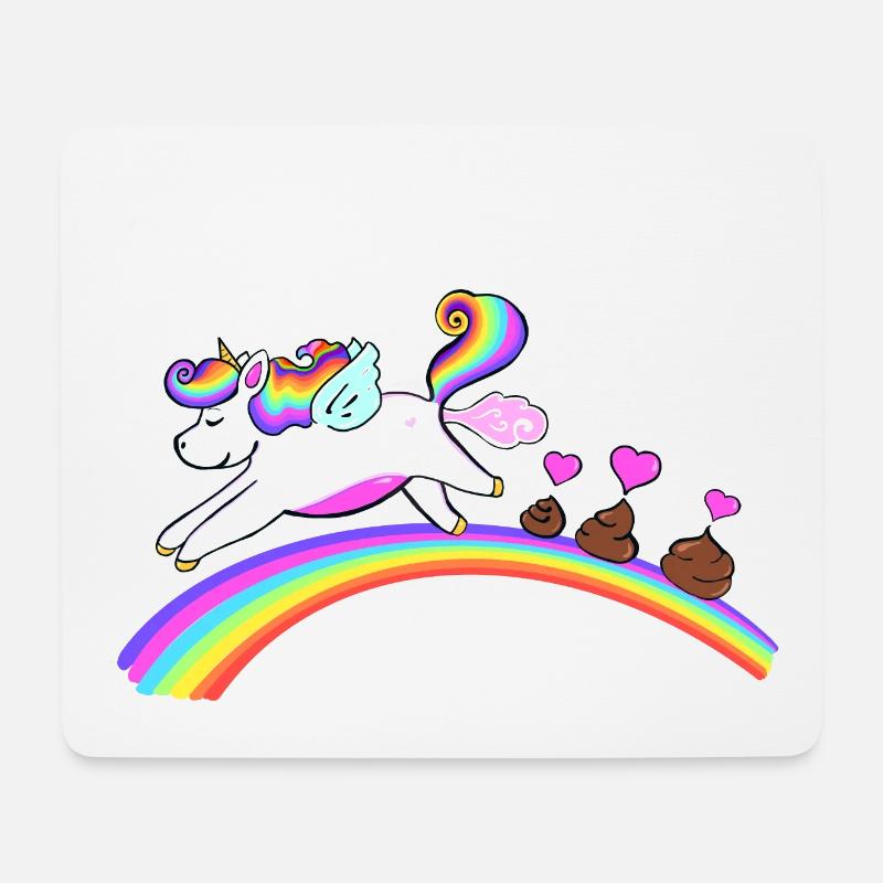 Einhorn - Regenbogen - Unicorn Poop - Mousepad (Querformat) - Weiß