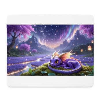 Little purple dragon in a dream world - Mouse Pad (horizontal) - white - Front