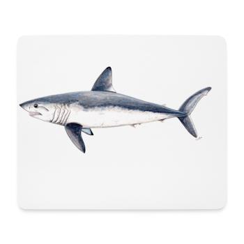 Tiburon cailon - Porbeagle shark- requin taupe - Mouse Pad (horizontal) - white - Front