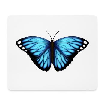 blauer Schmetterling - Mousepad (Querformat) - Weiß - Vorne